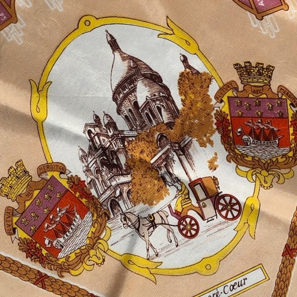 VTG 1960s Paris Souvenir Scarf Silk Acetate - Picture 4 of 9